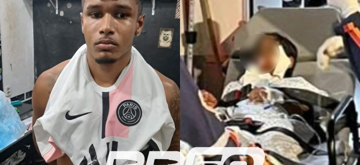 Halysson e a criança baleada no rosto